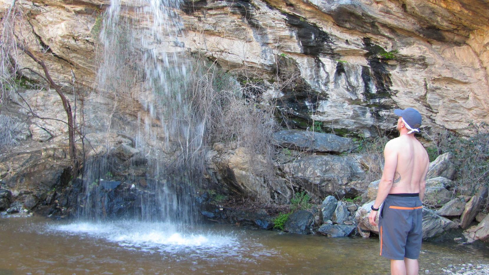 Bridal Wreath Falls east of Tucson gushes with snowmelt
